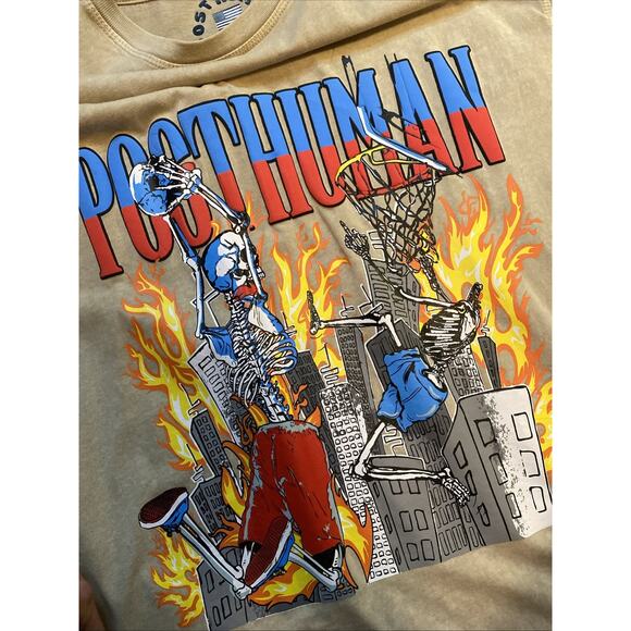 Post Human Oversized BaggyShort Sleeve Men’s Street Wear T Shirt Size Medium *A3 - Picture 8 of 8